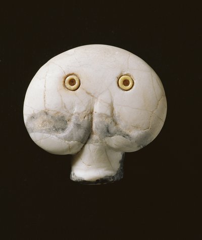 Amulett eines Widderkopfes mit eingelegten Perlenaugen von Predynastic Period Egyptian